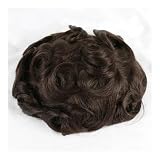 Peruka męska z kokiem Lace Men Toupee Human Hair 8x10 Inch Bleached Knots Lace Base Remy Human Hair Toupee Wigs For Men Peruka dla mężczyzn(Medium Light Brown)