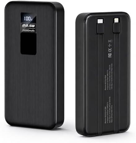 Power Bank, Carregador Portatil, 20000mAh, 22.5W, Display Digital