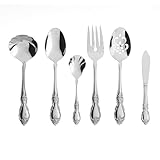 Oneida Silverware Serving Utensils Set of 6, Louisiana 6-Piece Fine Flatware...