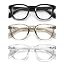 3 Pack - Black / Transparent Grey / Clear