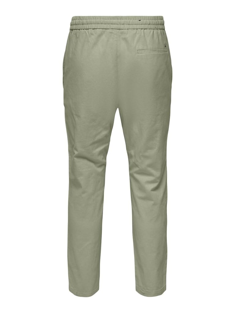 Uomo O&S Pantaloni Rilassati in Tessuto Comodi in Lino e Cotone Pantaloni ONSLINUS da Uomo con Coulisse