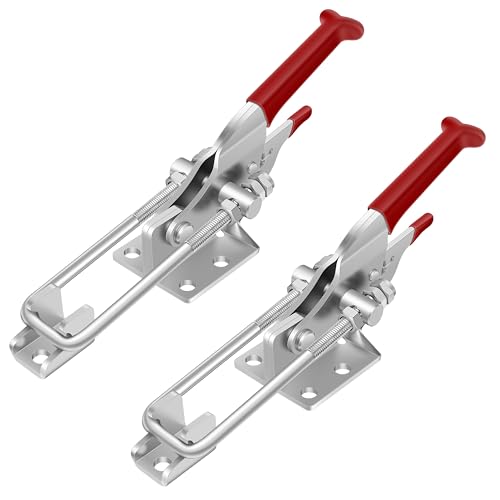 2 Pack Toggle Latch Clamp, Heavy Duty Latches, 2000Lbs Holding Capacity Adjustable Latch Lock, Smoker Clamps Latch for Industrial EquiIpment,Tire Carrier,Boxcar,Smoker Lid