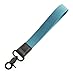 Produktbild SENLLY Schlüsselband Wristlet Keychain Lanyard Strap Handschlaufe Schlüsselanhänger mit Metallverschluss und echtem Leder für Schlüssel, Mobile Handys Telefon, Kamera, Charms (Teal)