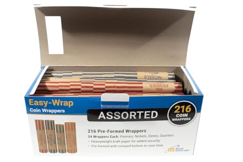 Royal Sovereign Assorted Coin Preformed Wrappers, 216 Count (RSW-216A)