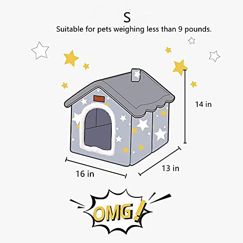 Dog House Indoor Memory Sponge, Foldable Dog House Kennel Bed Mat with Cushion for Small Medium Large Dogs Cats, Winter Warm Cat Nest Puppy Cave Sofa Pet Products (Small) - Image 3