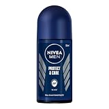 NIVEA MEN Desodorante Sin Alcohol para Hombre, Protect & Care 72 horas de Protección Antitranspirante roll on, 50 ml