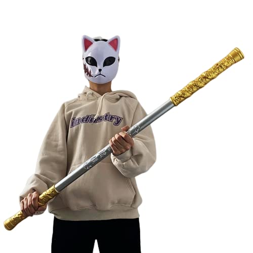 damdos Halloween Prop 40\" Cosplay Golden Wukong Ruyi Jingu Bang,Wukong Cudgels Sticks,PU Foam Role Play Xmas Birthdays Gifts (Cudgel)