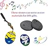 Lifetop 4PCS Drilled Small Flat River Rocks for Painting, 1.2"-1.5" Craft Rocks for Painting, Plain Pebbles Art, River Rock Pendants,DIY Rocks #1