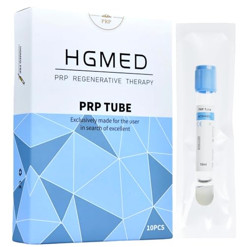 HGMED 10 Tubes PRP Tubes ACD Solution A and Gel 10 mL prp (10ml), Off White