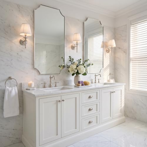 Image of MIRRORART Chrome Bathroom Mirrors for Over Sinks, 24x48'' Silver Mirrors