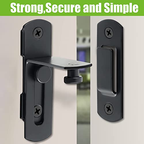 Miniatura 5 de Litensh Cerradura De Puerta Corrediza De Granero, Pestillo De Puerta Corredera 90 Grados De Acero Inoxidable, Pestillo Deslizante, Cerrojo Puerta Interior,Cerradura De Seguridad, 4 Pulgadas