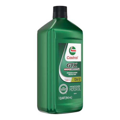 Image of Castrol GTX High Mileage 10W-30 Synthetic Motor Oil, 1 Quart, Pack of 6