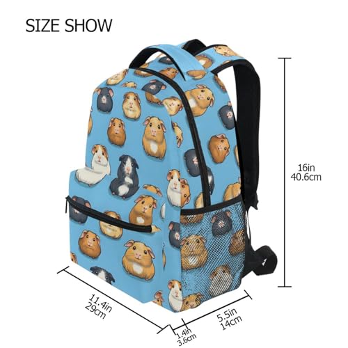Cute Guinea Pigs Kids Travel Backpack Large Capacity Light Weight School Bag for Boys Girls S4