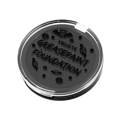 YBUETE Black Cream Face Body Painting Foundation, Professional Waterproof Oil Based Black Face Paint for Halloween SFX Skeleton Joker Zombie Vampire Cosplay Makeup Adult Cosplay Costume Party