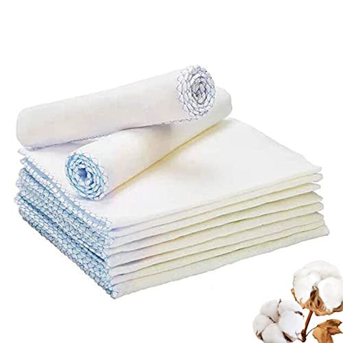 10 Pieces Muslin Face Cloths 11.8 x 11.8 Inch Reusable Facial Muslin Cleaning Cloth Makeup Remover Cloths Toddler Towels Muslin Cloths for Baby Bath Wrapping