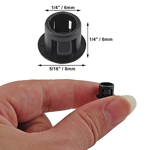 Image of 36 Pcs 1 /4 Inch (6mm) Black Hole Plug Plastic Hole Cover | Plastic Hole Cover, Round End Cap, Flush Type Tube Insert, For Chair Furniture Glide Protectors