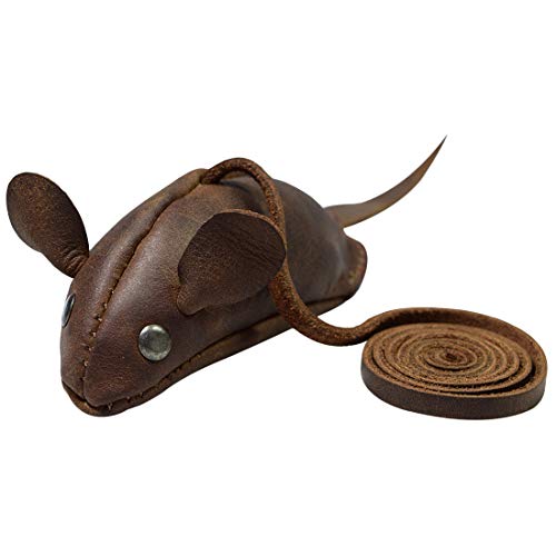 Hide & Drink Bourbon Brown Leather Cat Mice #TOP9
