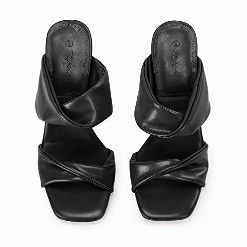 Piepiebuy Womens Square Toe High Heel Stiletto Mules Sandals Slingback Slip On Slipper Shoes #TOP4