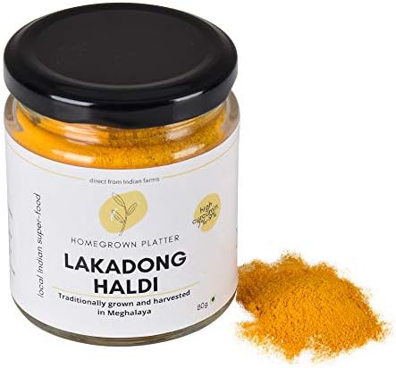 Homegrown Platter Lakadong Turmeric Powder 80g | Authentic Meghalaya Lakadong Haldi | Naturally High in Curcumin | 100% Pure Single Ingredient | Fine Ground | For Golden Milk & Everyday Cooking
