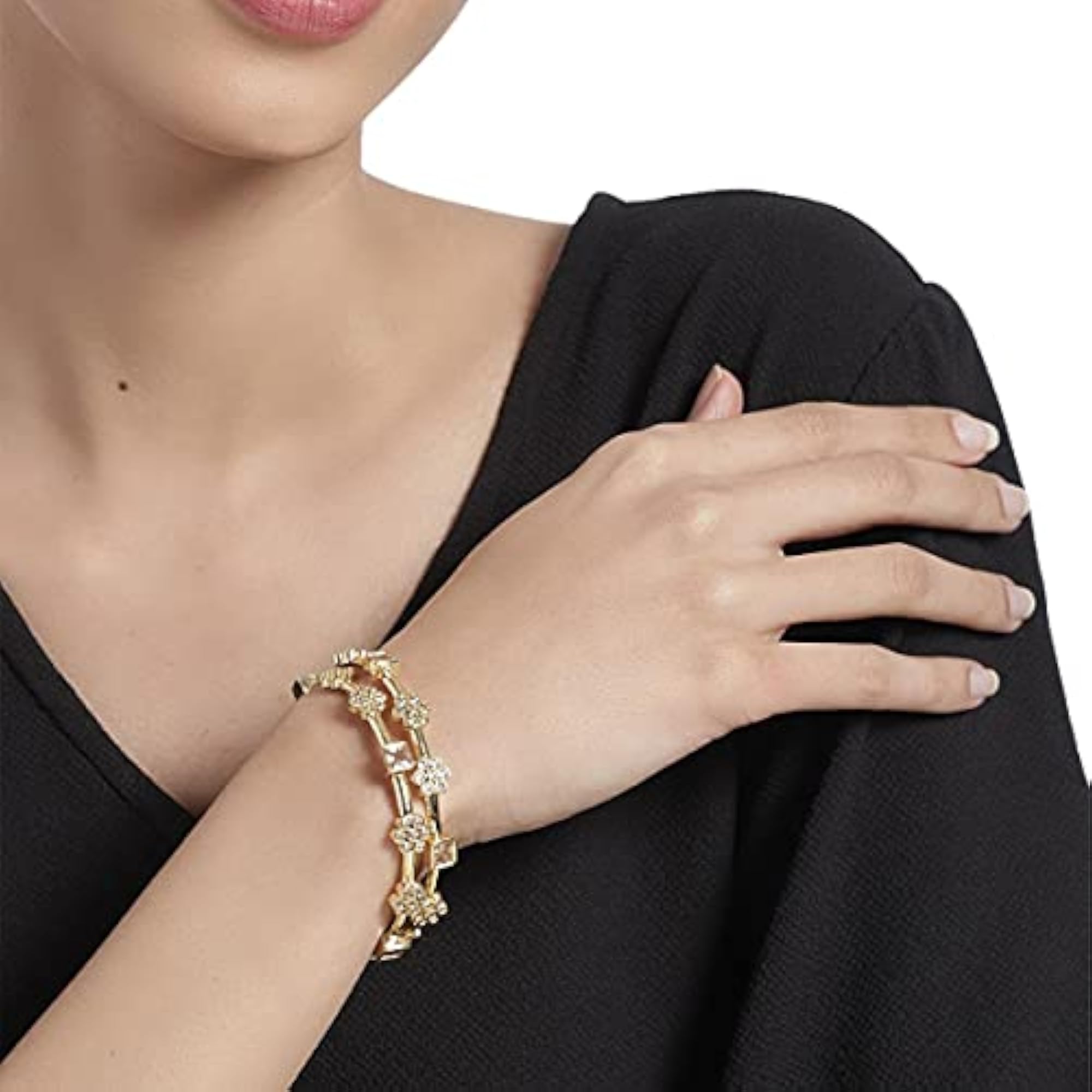 Set of 2 Gold-Plated AD-Studded Handcrafted Bangles