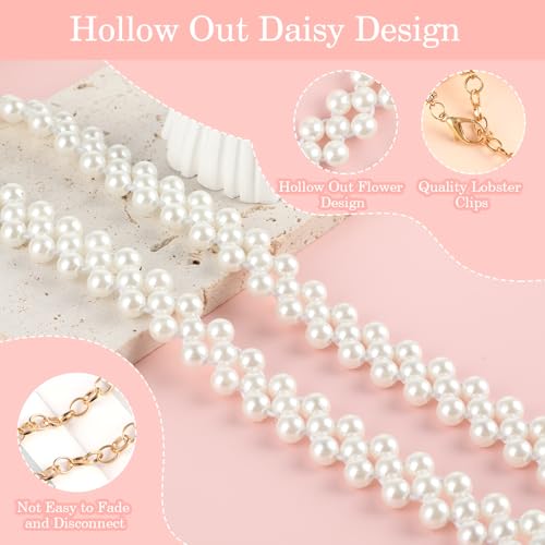 Elegant Pearls Belts, Adjustable Pearl Waist Chain White Bridal Wedding Belt Jewelry Accessory for Women Girls Wedding Formal Dress2