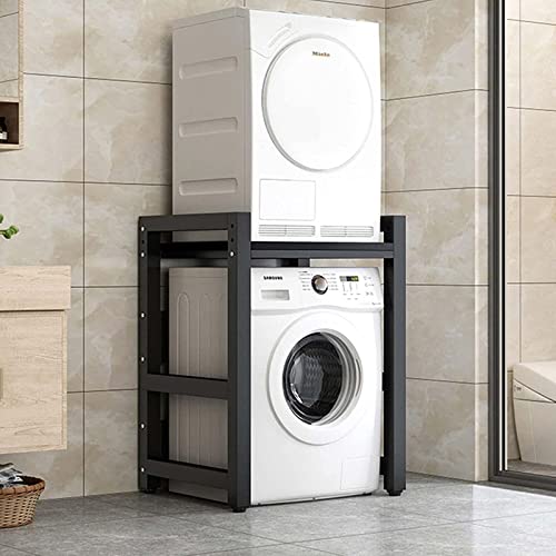 Étagère de rangement machine à laver à 2 niveaux pour optimiser l'espace de la buanderie