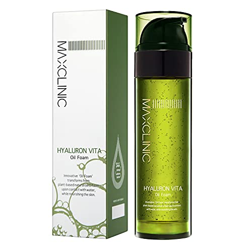 MAXCLINIC espuma de aceite de HYALURON VITA 110g, facial de doble limpieza con ácido Hialurón, desmaquillador para piel normal a seca, limpiador espumoso y limpiador facial profundo Cover