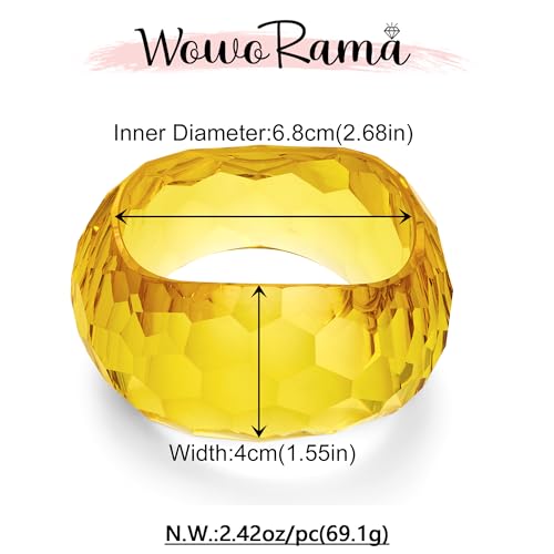 WOWORAMA Colorful Resin Acrylic Bangle Bracelets for Women Geometric Chunky Mottled Acetate Resin Bangles Wide Acrylic Plastic Bracelets Statement Jewelry