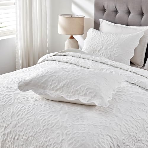 Image of Kingnex Oversized King Bedspreads 128x120 Pure White