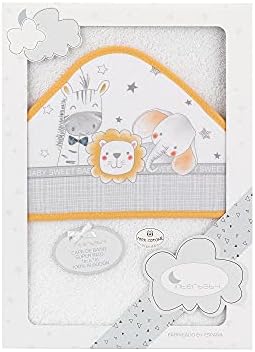 Interbaby - Capa de Baño Bebe Blanco/Naranja | Toalla Bebe con Ca...