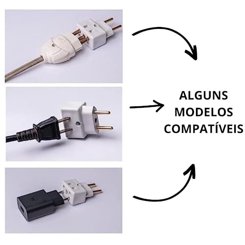 Kit 6 Adaptadores Tomadas Bob Esponja Benjamin 10A 20A Plug Pino Grosso 250v Plugue T Bivolt