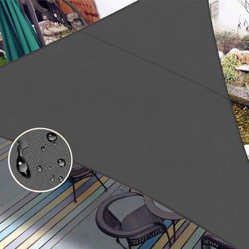 LOVE STORY Triangle 19'x19'x19' Waterproof Sun Shade Sail Canopy UV Block for Outdoor Patio Backyard Carport,Dark Grey(We Make Custom Size)