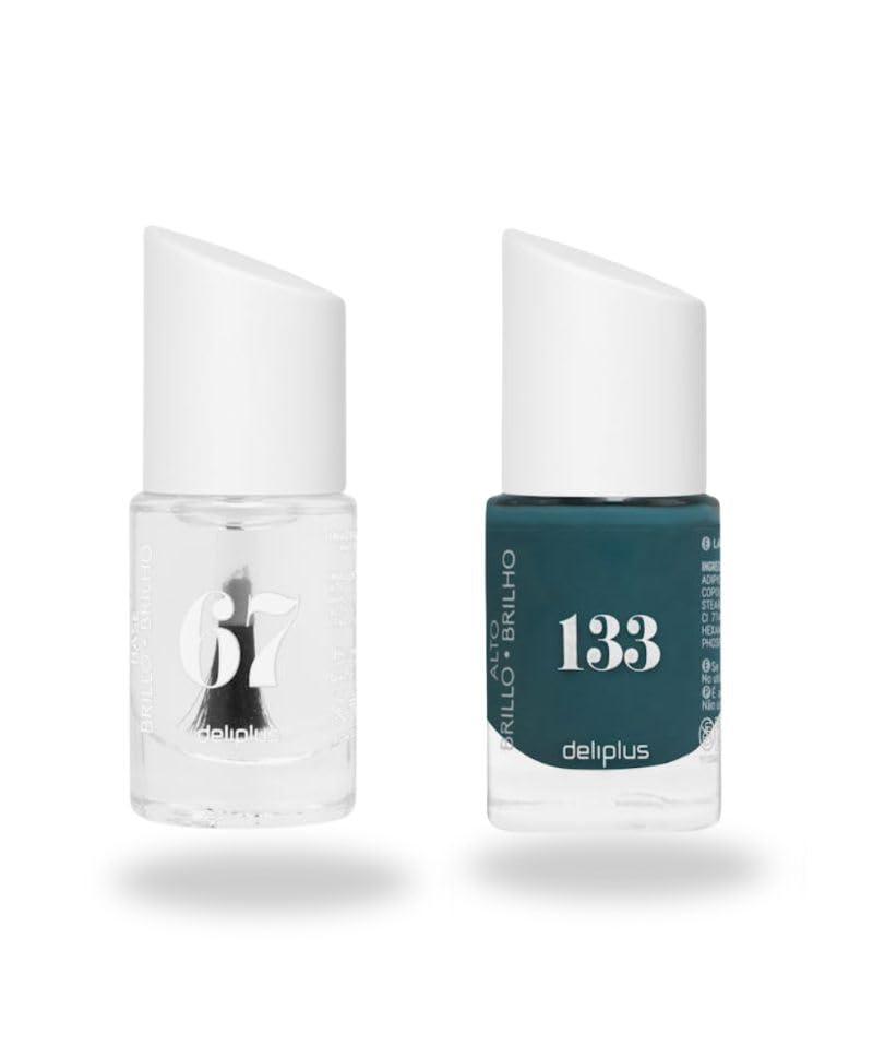 Dliplus Lote Laca de Uñas, Número 67 Brillo y Número 133 Verde Teal, 11 ml Cada Una, 2 Unidades