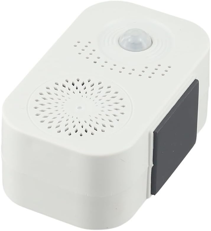 Welcome Doorbell with Infrared Motion Sensor, Recordable Greeting Message & 12/20 Voice Options Shop, Store, Factory or Supermarket Entrance – White(20 voices/recordable)