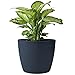 KONZEPT Blumentopf 5,2 l, gerillte Struktur 22 cm, Übertöpfe für Zimmerpflanzen aus Kunststoff ideal für Wohnzimmer, Küche und Balkon