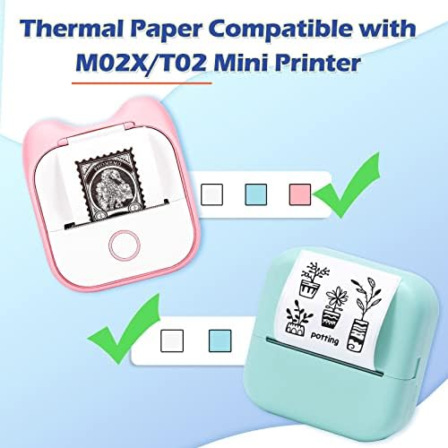 Phomemo T02/M02X Sticker Paper - 3 Rolls of Self-Adhesive Thermal Printer Paper, 53mm x 3.5m, 2 Years Preservation, Black on White for Phomemo T02/M02X Pocket Printer