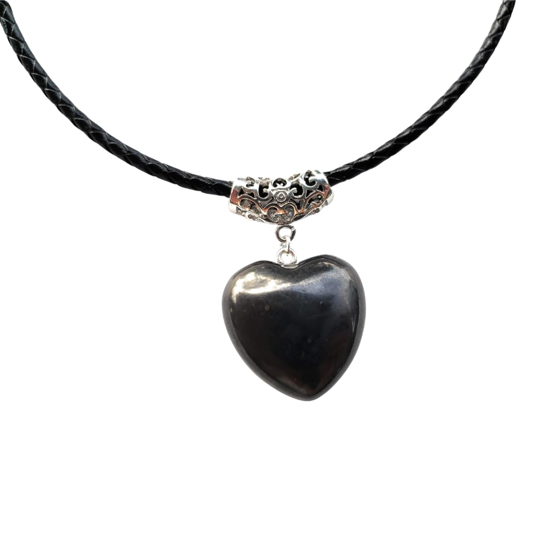 Karelia Puffy Heart Shungite Pendant