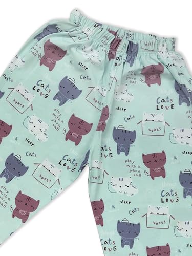 Image of MINIMATES Unisex Kids Cotton All Over Printed Night Suit Sleepwear Top & Pyjama Set Full Sleeve with Pockets for Girls & Boys with Buttons /Sleepwear for Girls /Night Dresses