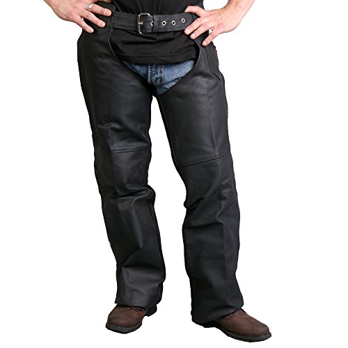 Hot Leathers Fully Lined Leather Chaps (Black, Small) #TOP2