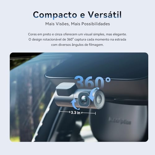 DDPAI Mini 2X Câmera Veicular 1440P 2K QHD Frontal com WiFi 5GHz, Visão Noturna Superior, Controle p
