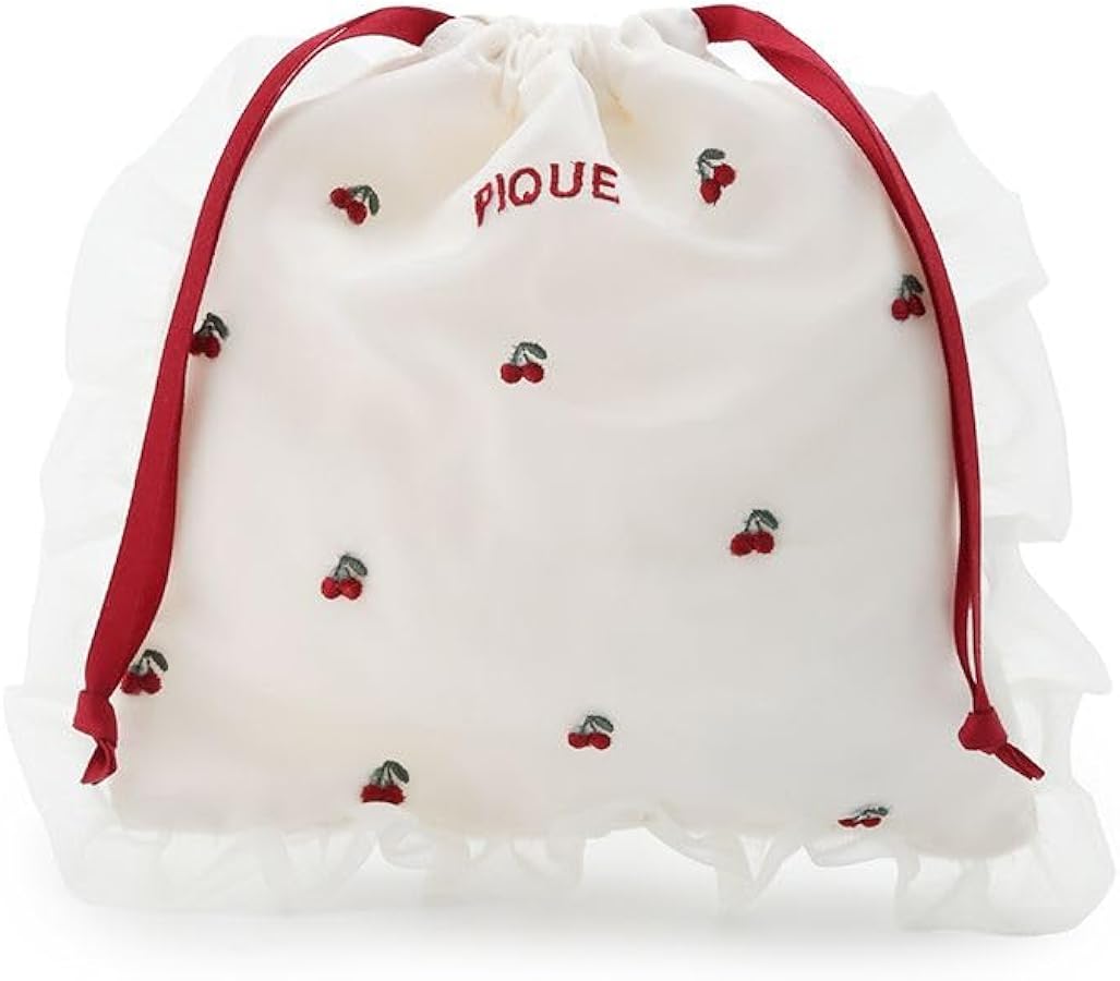 Amazon | [ジェラート ピケ] チェリー刺繍巾着ポーチ PWGB241663