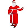 FlyHigh Kerstmankostuum 5-delige set kerstman Sinterklaas kostuum traditioneel compleet met muts bovendeel broek baard riem