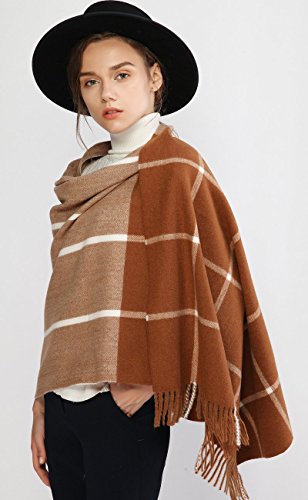 RIIQIICHY Winter Scarfs for Women Pashmina Shawls and Wraps for Evening Dresses Warm Blanket Scarf Plaid Oversized Scarves3