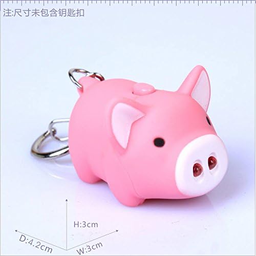 Miniatura 8 de Lindo cerdo llevó llavero con linterna de sonido LED Animal llavero de dibujos animados 3D juguete llavero para niñas niños
