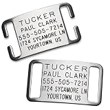 CollarTags Slide on Dog ID Tags Engraved for Pets - Boomerang Tags, Personalized, Silent, Custom Sli