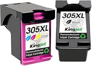 305 Ink Cartridges Black and Colour, Remanufactured for HP Printer ink 305 305XL Combo Pack for Envy 6000 6020 6032 6010 Envy Pro 6430 6420 DeskJet 2700 2710 2720 DeskJet Plus 4100 4130 4120