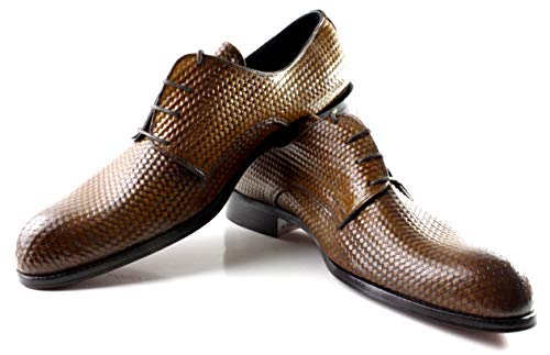 Ivan Troy Zana Men’s Dress Shoes/Leather Blucher/Italian Men’s Shoes/Men’s Leather Dress Shoes/Italian Oxford Shoes/ (Brown, Numeric_11) #TOP2