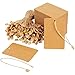 Merchandise Tags - 200-Pack Kraft Paper Tags with Hang Tag String Fasteners, 2.375 x 3.5 Inch Writable Marking Tags, Price Tag Sale Labels for Pricing Products, Clothing, Brown