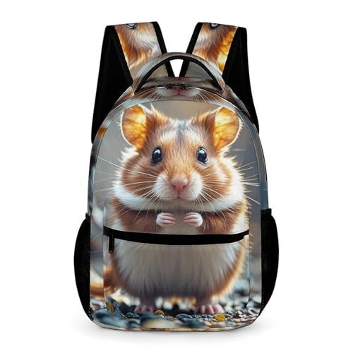 Cute And Weird Hamster Backpack for Men Women, Durable Small Backpack Casual Lightweight Daypack for Travel Bag