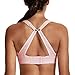 Produktbild CRZ YOGA Damen Starken Halt Sport BH Yoga BH - Gepolstert Ohne Bügel und Push Up Rosa- H157 L